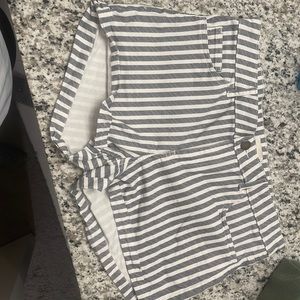 White and blue jean stripe shorts. Size 8 Gently worn